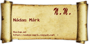 Nádas Márk névjegykártya